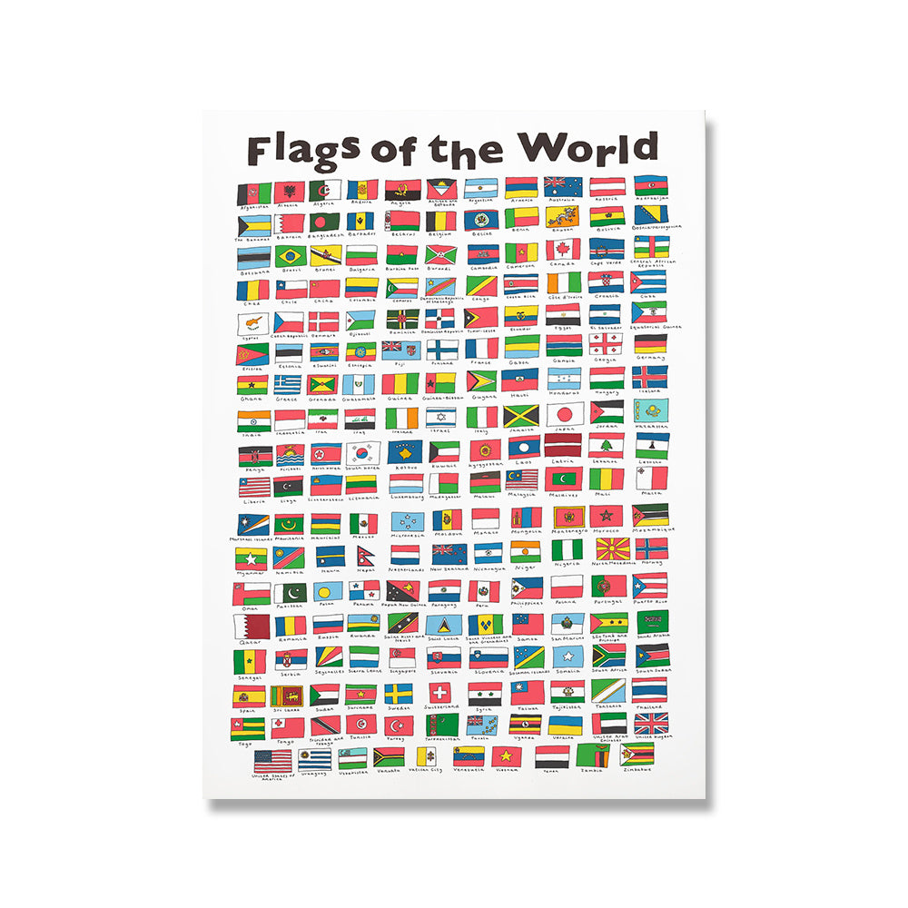 World Flags Country Posters Educational Banners Children Wall Painting Art Decoration