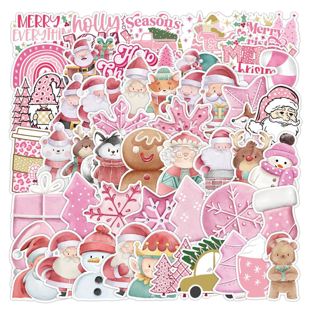 50 Cute Christmas Decoration Sticker Car Mobile Phone Computer Guitar Notebook Waterproof Stickers