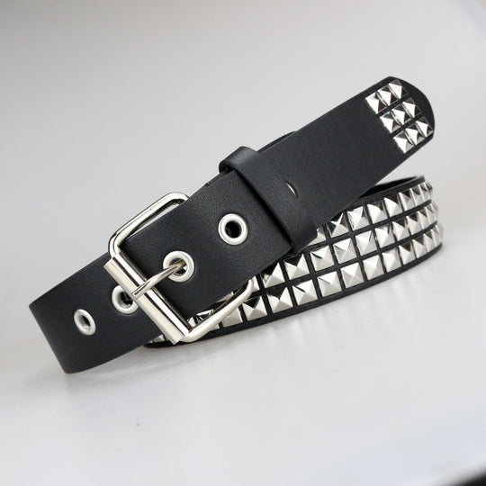 Punk Hardware Square Bead Rivet Pin Buckle Metal Belt