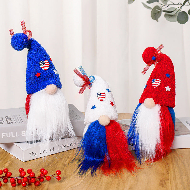 American Independence Day Dwarf Doll Plush Action Figure Without A Face Decoration