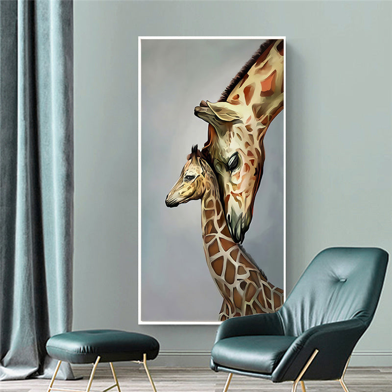 Cute Animal Giraffe Canvas Painting Family Posters Wall Art Pictures For Living Room Home Cuadros