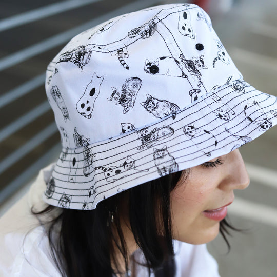 Junji Ito Yon & Mu Spooky Cat Bucket Hat