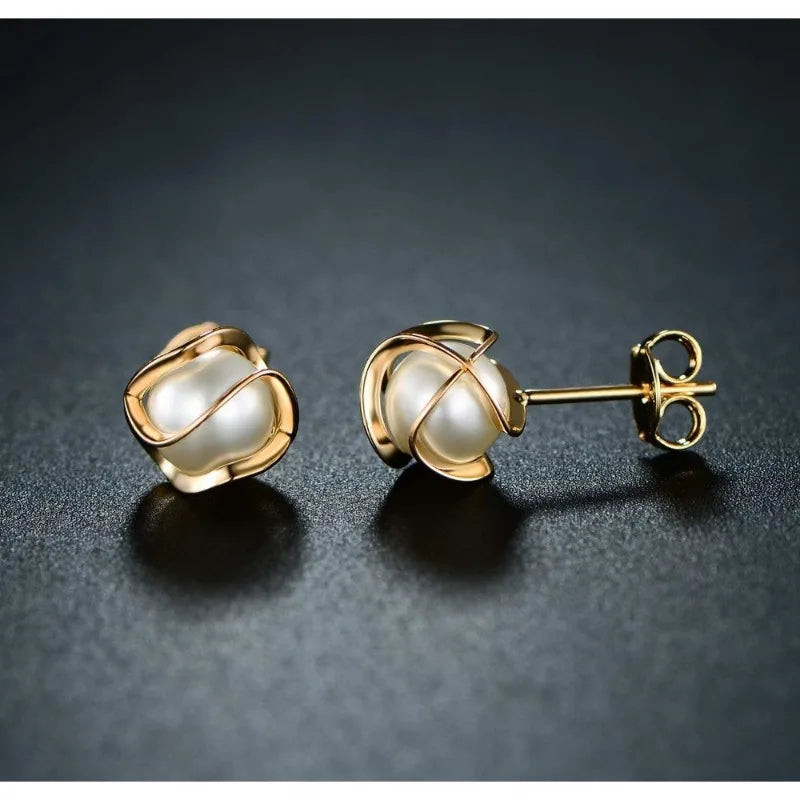 18K Gold Plated Cage Stud Earrings Fashion Elegant Earrings for Women Birthday Gift Valentine's Day Gift Anniversary Gift