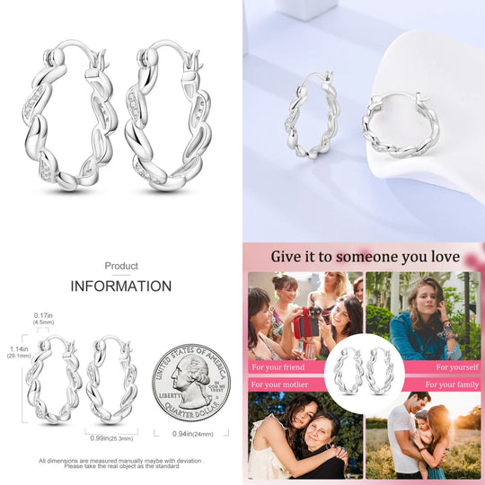 HOT Simple Style Heart Star Round Sterling Silver 925 Hoop Earrings for High Quality CZ Heart Women Fine S925 Jewelry Gifts