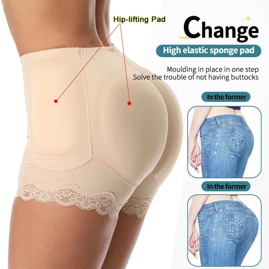 4 Pads Shapers Buttcok Panty Body Shaper Shapewear Women Control Panties Hip Pad Enhancer Fake Ass Butt Lifter  Underwear