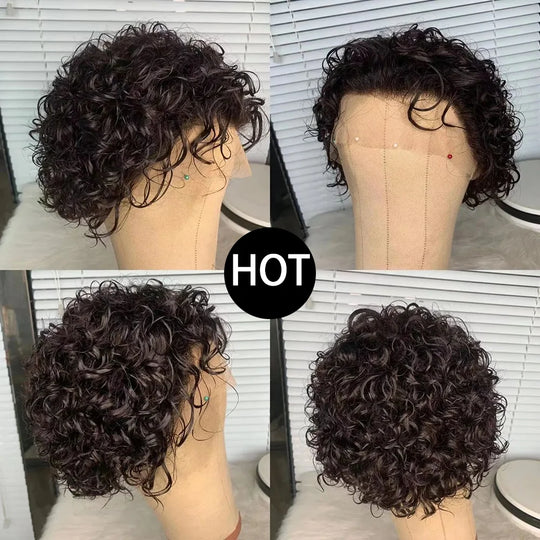 Pixie Cut Wig Human Hair 13x1 Lace Frontal Wigs Human Hair Short Bob Human Hair Wigs For Black Women Lace Front Human Hair Wig