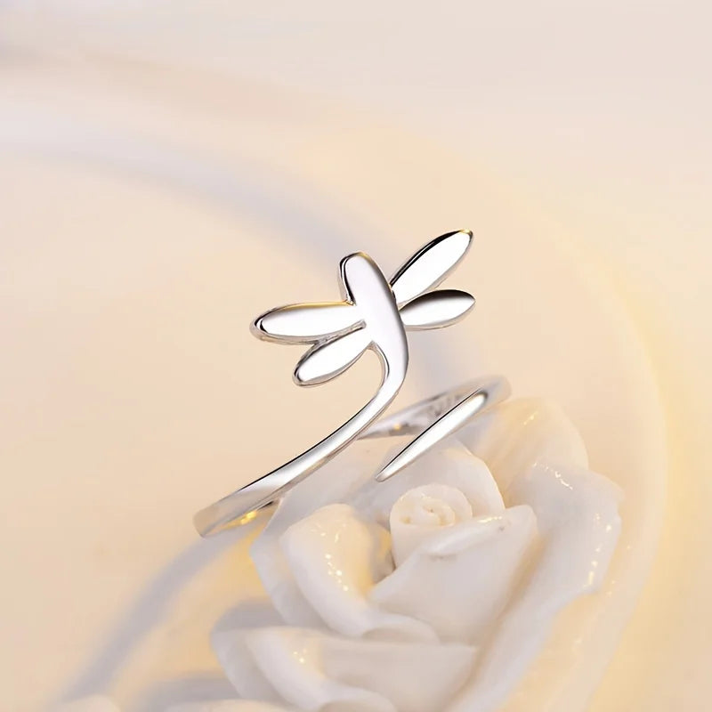 925 Sterling Silver Wrap Ring Trendy Dragonfly Design Suitable For Men And Women High Quality Adjustable Jewelry