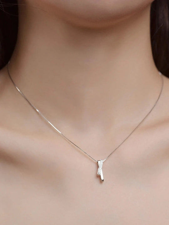 1PCS Simple Personality Geometric Lines Unknown Ring Interlocking Wedding Birthday Party Proposal Gift Collarbone Chain Necklace