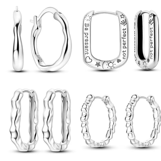 925 Sterling Silver Silver Color Simple Earrings Jewelry Versatile Hoop Earrings For Women Jewelry Fine Birthday Party Fine Gift