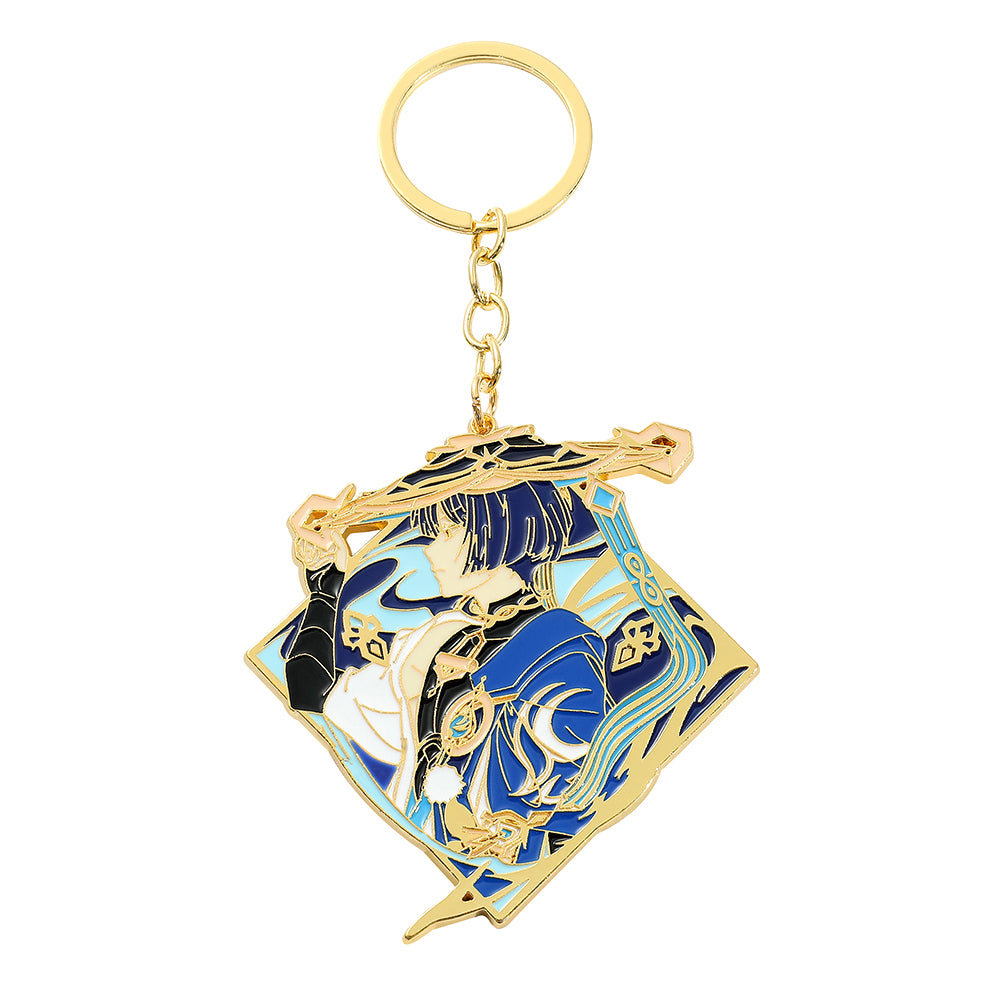 Genshin Impact Keychain - Enamel Razor & Xiao Pendants, Fashionable Anime Keyrings for Car & Backpack, Great Fan Gift