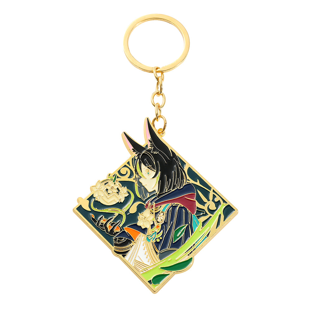 Genshin Impact Keychain - Enamel Razor & Xiao Pendants, Fashionable Anime Keyrings for Car & Backpack, Great Fan Gift