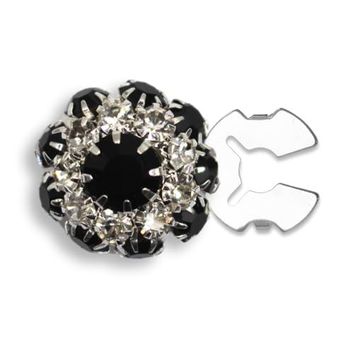 Button Covers for Women, 4 Pcs Sliver Rhinestone Crystal Flower Cuff Links Round Button Covers for Men Dress Shirts Suitable Sewing DIY Holiday Decoration Embellishments Gift Idea