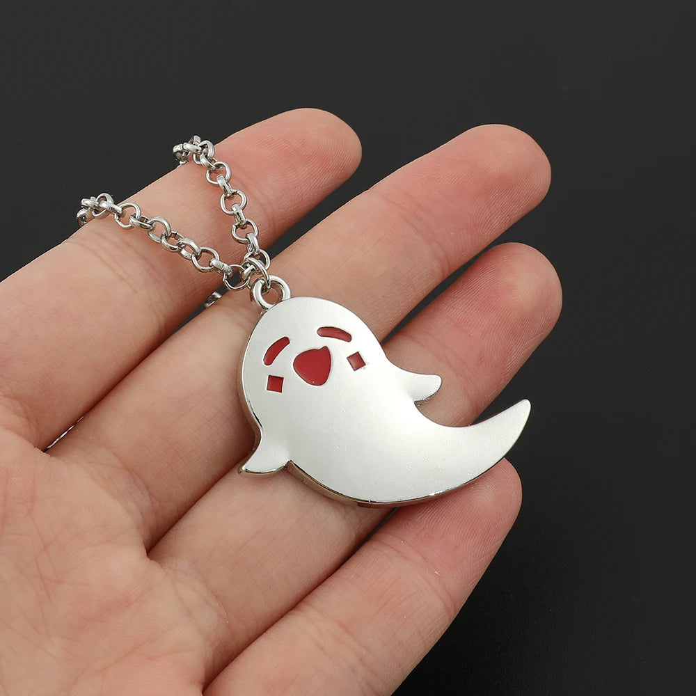 Game Genshin Impact Necklace Cartoon Figure Hu Tao Elfin Cute Metal Pendant Neck Chain Jewelry Fashion Cute Gifts for Girls