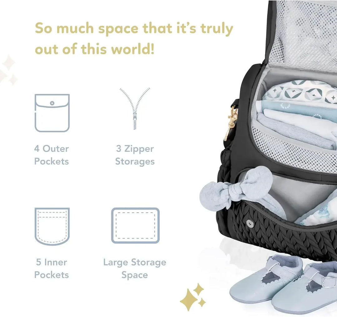 Baby Diaper Bag Pregnant Women's Hospital Bag Convertible Baby Diaper Backpack Quilted Mother Bag Nylon Cloth Backpack Bag