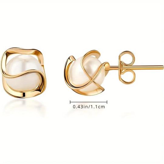 18K Gold Plated Cage Stud Earrings Fashion Elegant Earrings for Women Birthday Gift Valentine's Day Gift Anniversary Gift