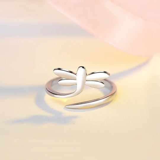 925 Sterling Silver Wrap Ring Trendy Dragonfly Design Suitable For Men And Women High Quality Adjustable Jewelry