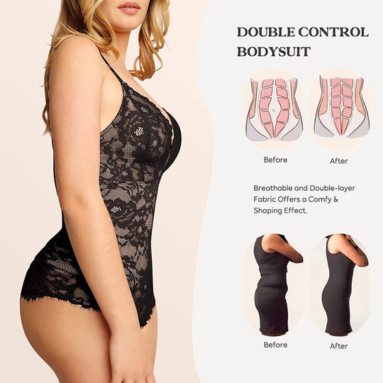 Sexy Sling Lace Shapewear Bodysuit Corset Fajas Slimming Full Body Shaper Tummy Control Underwear Lingerie Colombianas Girdle