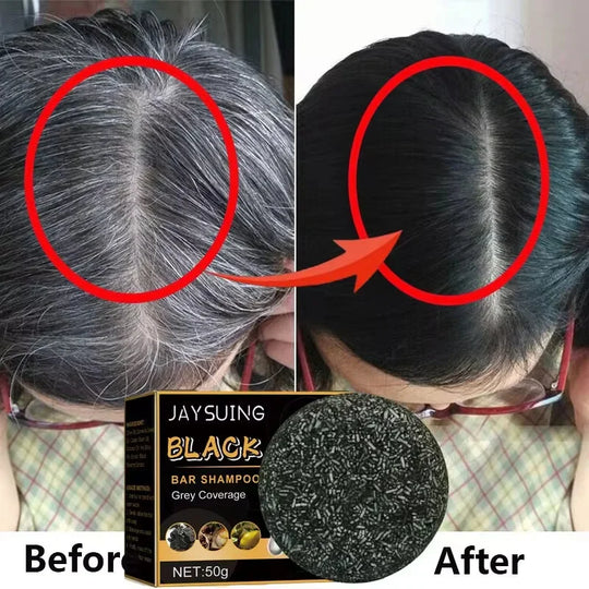 White Hair Darkening Shampoo Soap Restore Gray Beard and Hair Natural Color Soap Gray White To Black Dye Hair Fixing Shampoo Bar