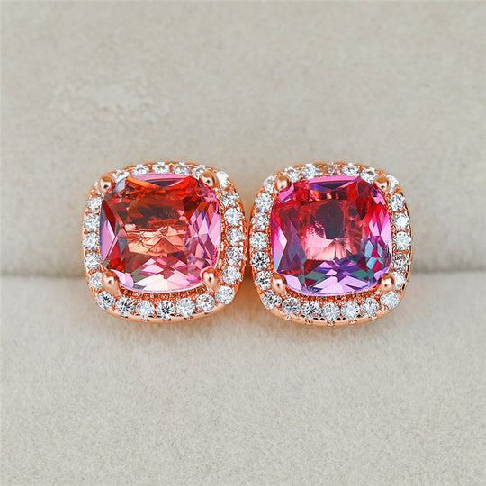 Summer Limited Hot Style Popular Mini Version Square Multicolor Jelly Earrings