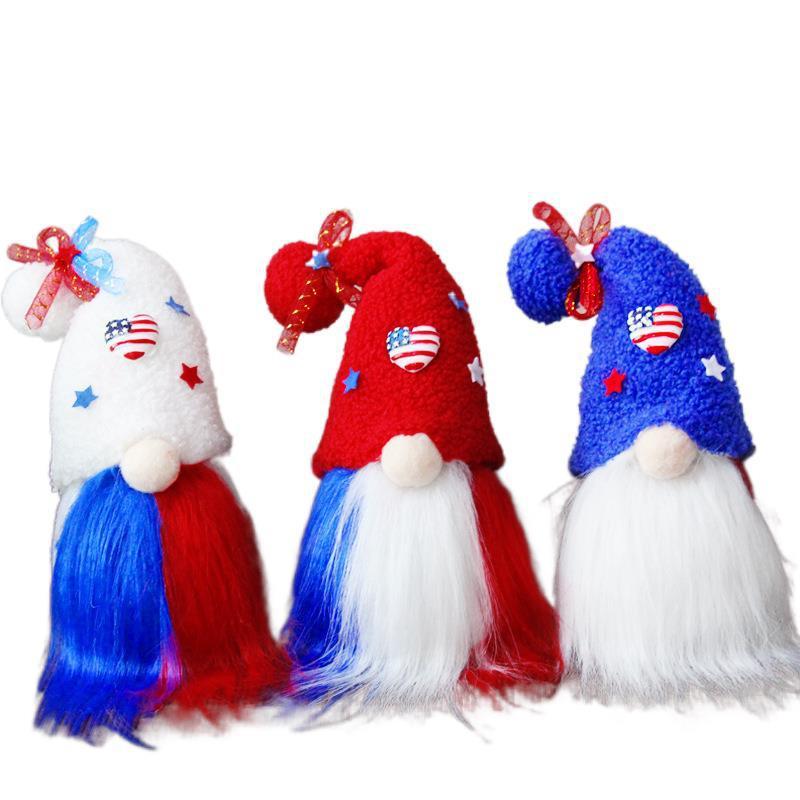 American Independence Day Dwarf Doll Plush Action Figure Without A Face Decoration