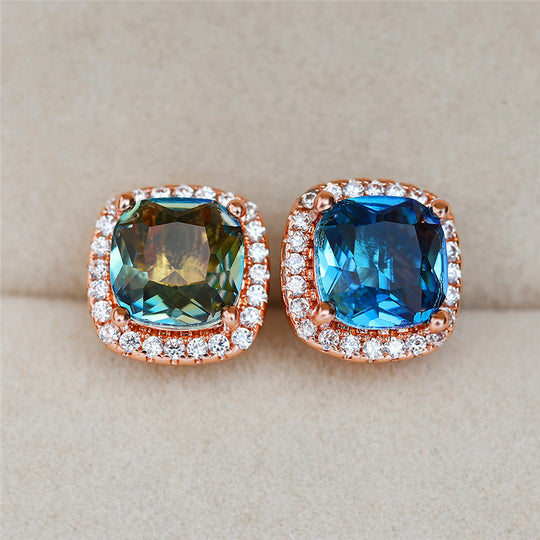 Summer Limited Hot Style Popular Mini Version Square Multicolor Jelly Earrings