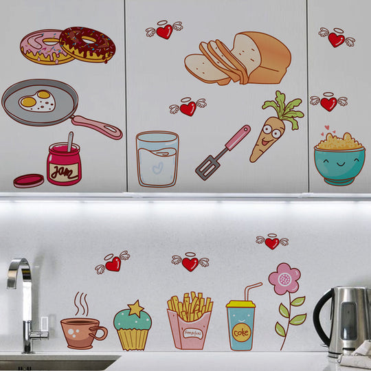 Kitchenware Self-adhesive Paper Cabinet Wall Stickers