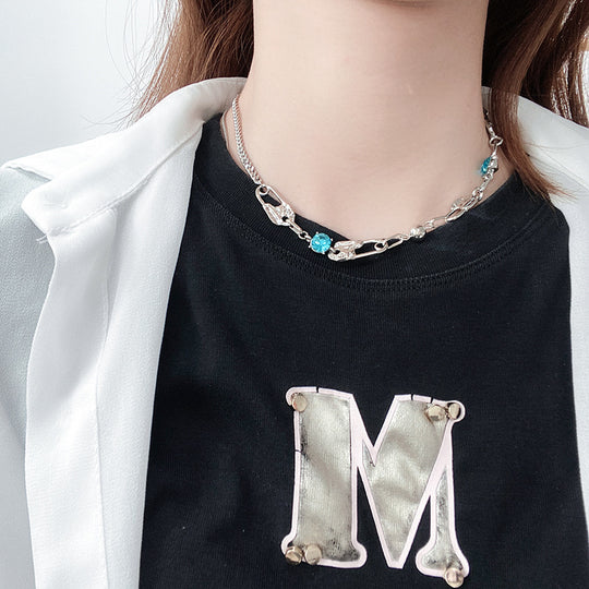 Multi-layered Metal Pin With Clavicle Chain Multi-pin