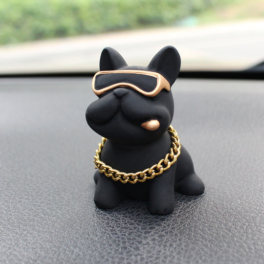 Car Decoration Cute Bulldog Action Doll