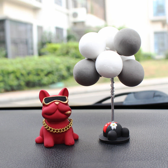 Car Decoration Cute Bulldog Action Doll