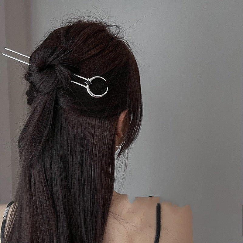 Crescent Metal U-shaped Hair Pin Simple Modern