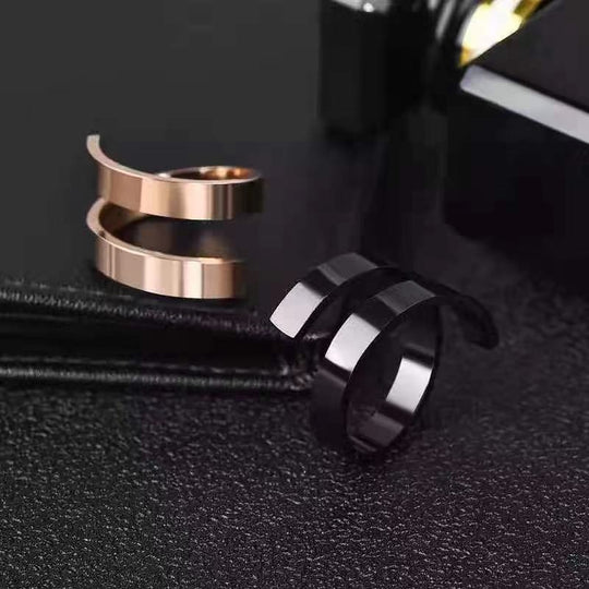 Parallel Cross Wave Opening Ring Korean Female Edition