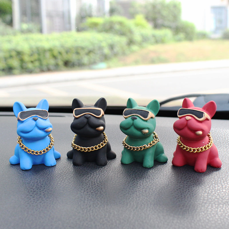 Car Decoration Cute Bulldog Action Doll