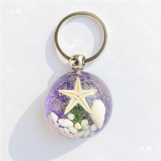 Starfish Amber Keychain Pendant