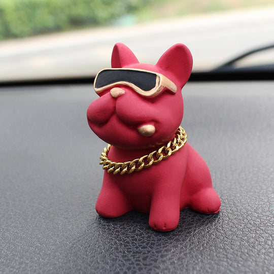 Car Decoration Cute Bulldog Action Doll