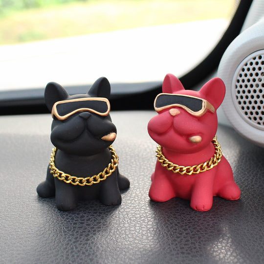 Car Decoration Cute Bulldog Action Doll