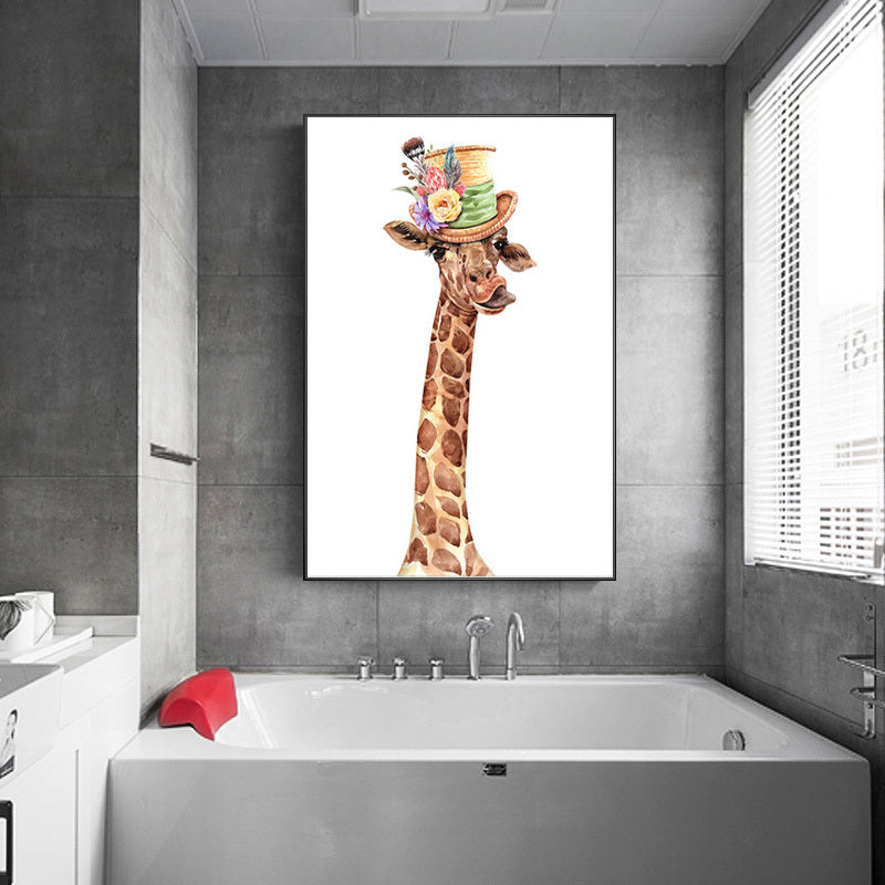 Animal Family Canvas Paintings Watercolor Cute Giraffe Posters And Print Wall Art Picture