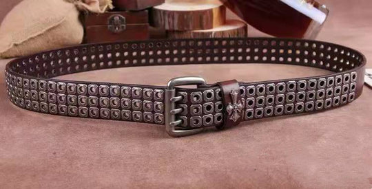 Rock Metal Three Pin Rivet Leather Male