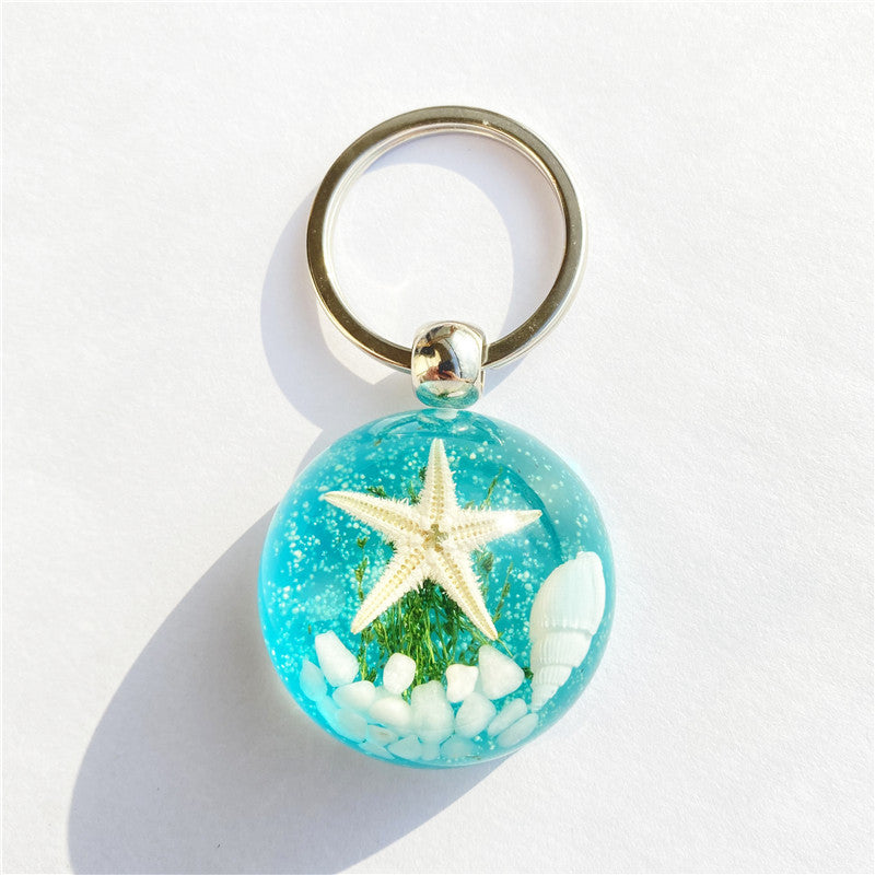 Starfish Amber Keychain Pendant