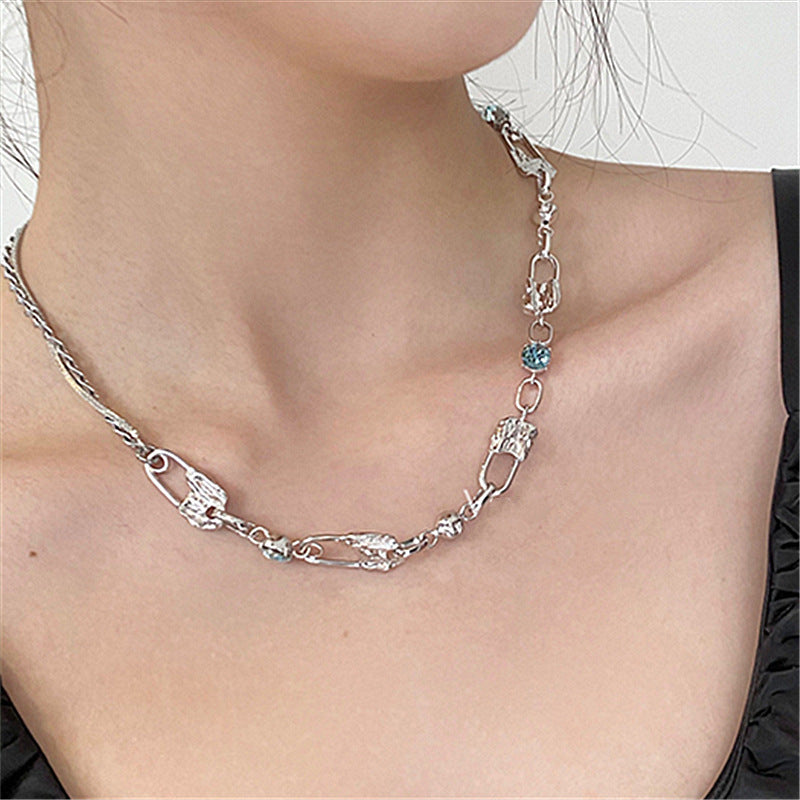 Multi-layered Metal Pin With Clavicle Chain Multi-pin