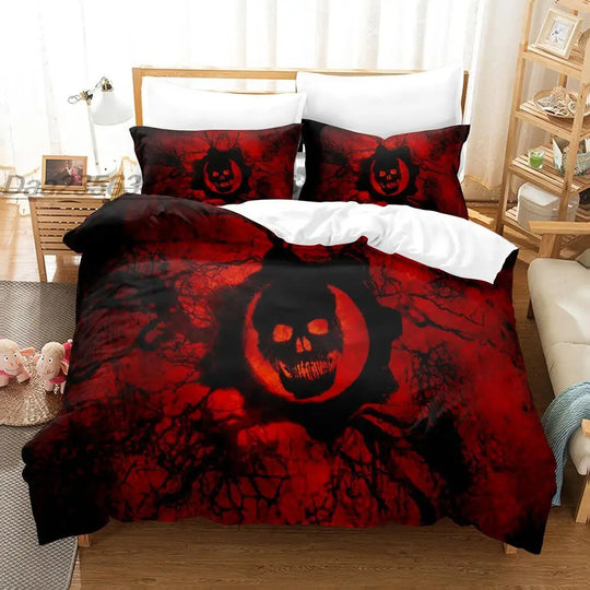 Dark Satan Theme Down Quilt Cover Bedding Suit