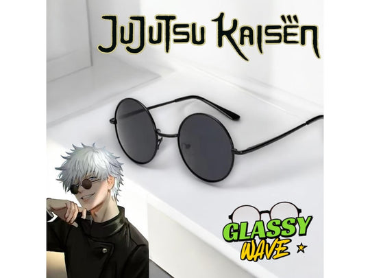 Anime Gojo Satoru Glasses, Jujutsu Kaisen Cosplay Sunglasses, Black Frame Shades, Cosplay Accessories